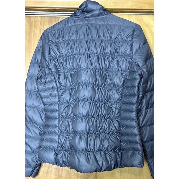 Athleta Sz M Black Packable Moto Zip Downalicious LS Pkts Coat - Picture 4 of 10